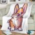 Cute corgi puppy in the style of vector cartoon blanket