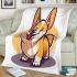 Cute corgi simple line drawing blanket