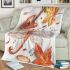 Cute damselfly and music notes with harp blanket