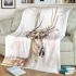 Cute deer with a floral wreath on its horns blanket