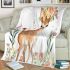 Cute deer with flowers blanket