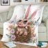 Cute easter bunny with big eyes blanket