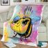 Cute kawaii bee wearing a crown with sparkling jewels blanket