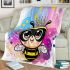Cute kawaii bee wearing a crown with sparkling jewels blanket