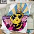 Cute kawaii bee wearing a crown with sparkling jewels blanket