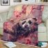 Cute little panda surrounded by pink cherry blossoms blanket