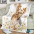 Cute little yorkshire terrier with long hair and bows in her ears blanket