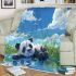 Cute panda lying in the water blanket