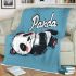 Cute panda lying on its back simple lines blanket