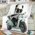 Cute panda wearing black sunglasses motorcycle blanket