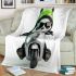 Cute panda wearing black sunglasses motorcycle blanket