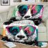 Cute panda wearing colorful glasses blanket