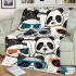 Cute pandas wearing colorful glasses blanket