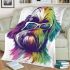 Cute shih tzu dog wearing colorful sunglasses blanket