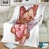 Cute valentine yorkie with angel wings holding a heart blanket