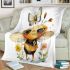 Cute watercolor baby bee with big eyes blanket