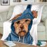 Cute yorkshire terrier in hoodie blanket