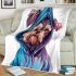 Cute yorkshire terrier in hoodie blanket