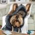 Cute yorkshire terrier in hoodie blanket