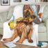 Cute yorkshire terrier in summer blanket