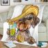 Cute yorkshire terrier in summer blanket