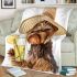 Cute yorkshire terrier in summer blanket