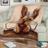 Cute yorkshire terrier puppy driving blanket