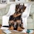 Cute yorkshire terrier puppy in the style of clipart blanket