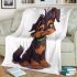 Cute yorkshire terrier sitting with his head tilted back blanket