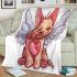 Cute yorkshire terrier with angel wings and heart blanket