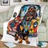 Dachshund with sunglasses blanket