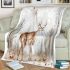 Deer with antlers stands in the forest blanket