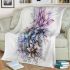Dragonflies flowers and water lilies blanket