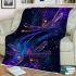 Dragonflies in neon blue and purple colors blanket