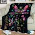 Dragonfly is flying surrounded by flowers blanket