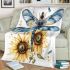Dragonfly with blue wings and black eyes blanket