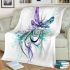 Dragonfly with swirling lines and swirls blanket