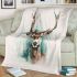 Elegant deer with large antlers blanket