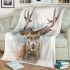 Elegant deer with large antlers blanket