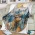 Enchanting watercolor design featuring the majestic elk blanket