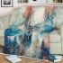 Ethereal watercolor design featuring the majestic elk blanket