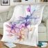 Flying dragonflies and flowers blanket