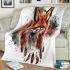 Fox smile with dream catcher area rug blanket