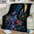 Glowing butterflies dance among vibrant flowers blanket