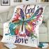 God family love a colorful butterfly blanket