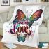 God family love a colorful butterfly blanket