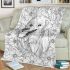 Golden retriever surrounded flowers coloring blanket