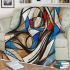 Graffiti style drawing of an abstract geometric shape blanket