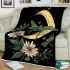 Green dragonflies flying around the moon blanket