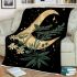 Green dragonflies flying around the moon blanket